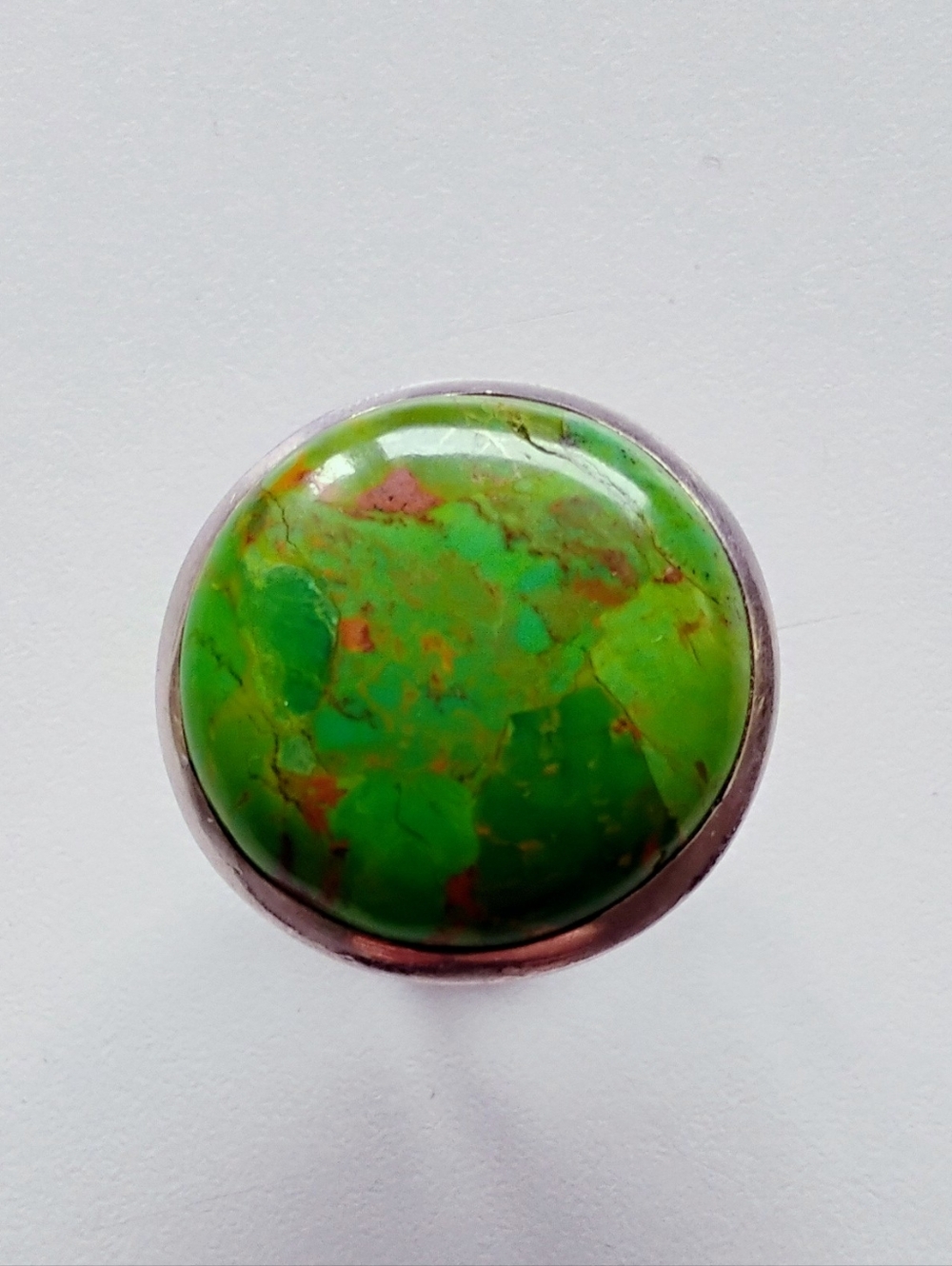 Green mohave turquoise sterling silver ring